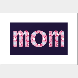 Mom Floral Art Typography for Mothers Day Posters and Art